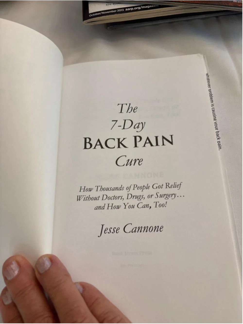 The 7-Day Back Pain Cure by Jesse Cannone Book, #E29